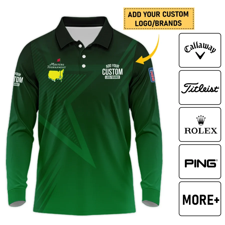 Personalized Logo,Brands Masters Tournament Golf Long Polo Shirt All Over Prints HOMT011124A03LPL