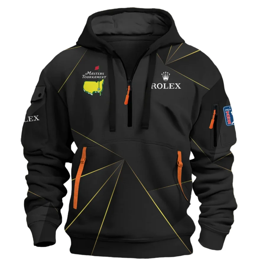 Rolex Masters Tournament Exclusive Logo Hoodie Half Zipper Shirt All Over Prints Gift For Fans HOMT260225A03ROXHDF-Black