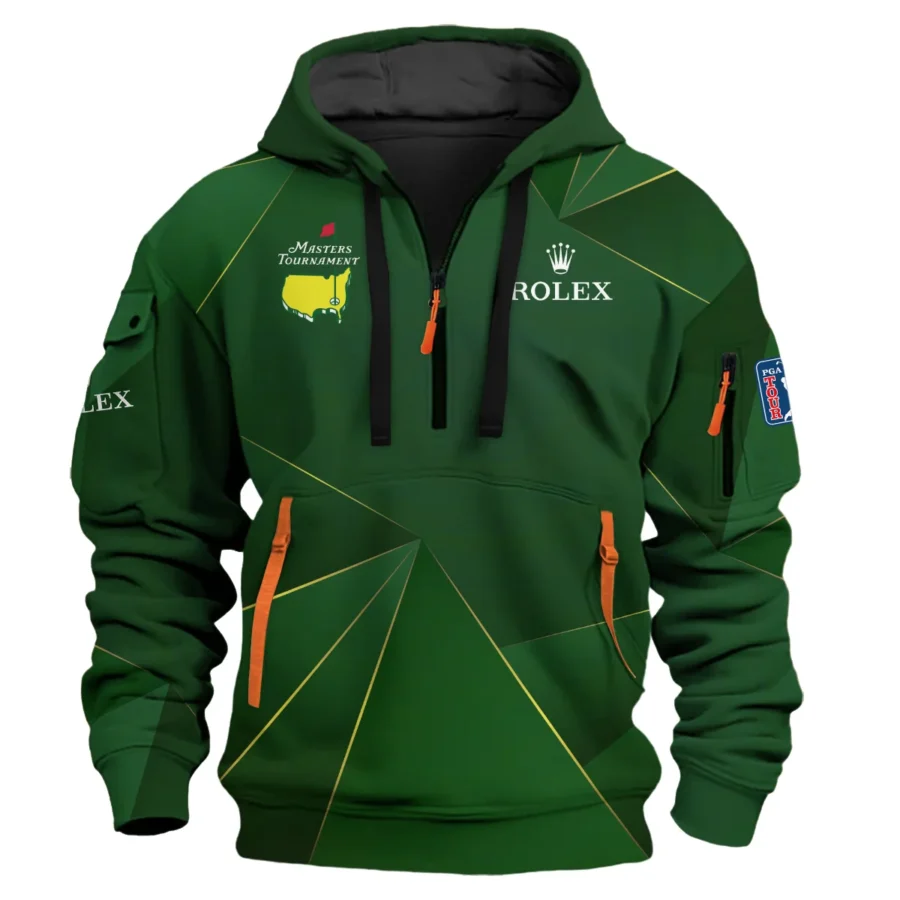 Rolex Masters Tournament Exclusive Logo Hoodie Half Zipper Shirt All Over Prints Gift For Fans HOMT260225A03ROXHDF-Green