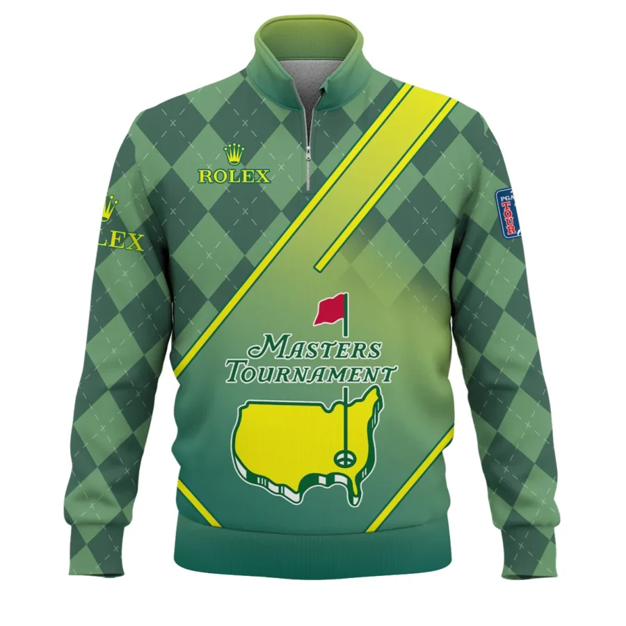 Rolex Masters Tournament Exclusive Logo Quarter-Zip Jacket All Over Prints Gift For Fans HOMT2202MTA1ROXQTJ
