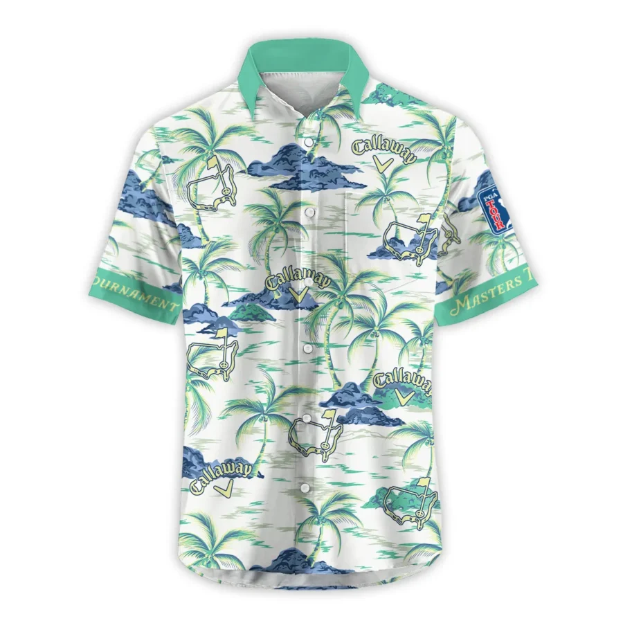 Callaway Masters Tournament Exclusive Logo Hawaiian Shirt Zipper Pockets Ultra Lightweight Shirt HOHW250225A1CLWHWP