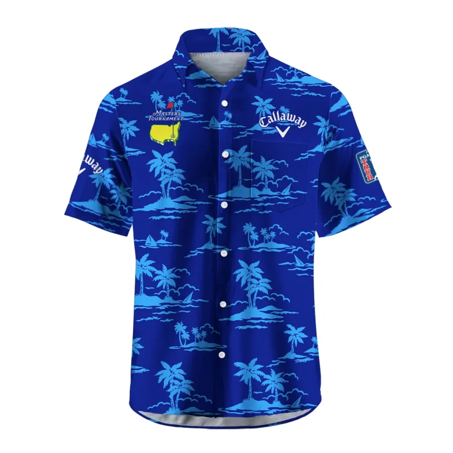 Navy Callaway Masters Tournament Exclusive Logo Hawaiian Shirt Zipper Pockets Ultra Lightweight Shirt HOHW250225A2CLWHWP-NV