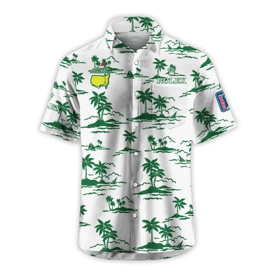 White Rolex Masters Tournament Exclusive Logo Hawaiian Shirt Zipper Pockets Ultra Lightweight Shirt HOHW250225A2ROXHWP-WHI