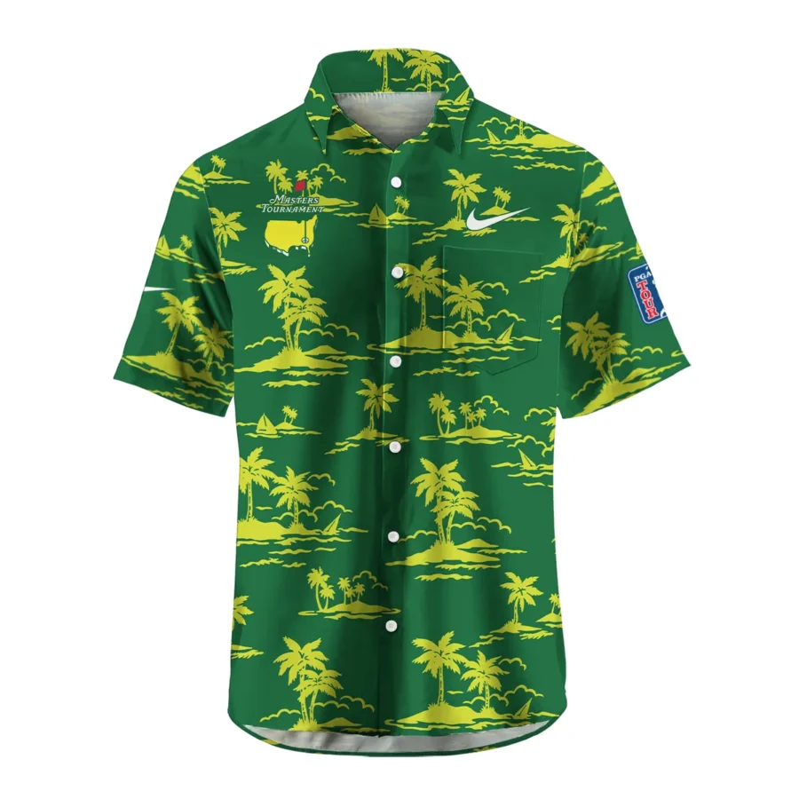 Green Nike Masters Tournament Exclusive Logo Hawaiian Shirt Zipper Pockets Ultra Lightweight Shirt HOHW250225A2NKHWP-YG