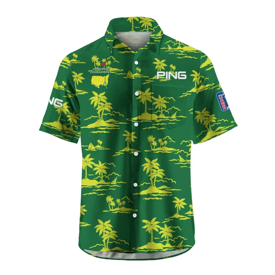 Green Ping Masters Tournament Exclusive Logo Hawaiian Shirt Zipper Pockets Ultra Lightweight Shirt HOHW250225A2PIHWP-YG