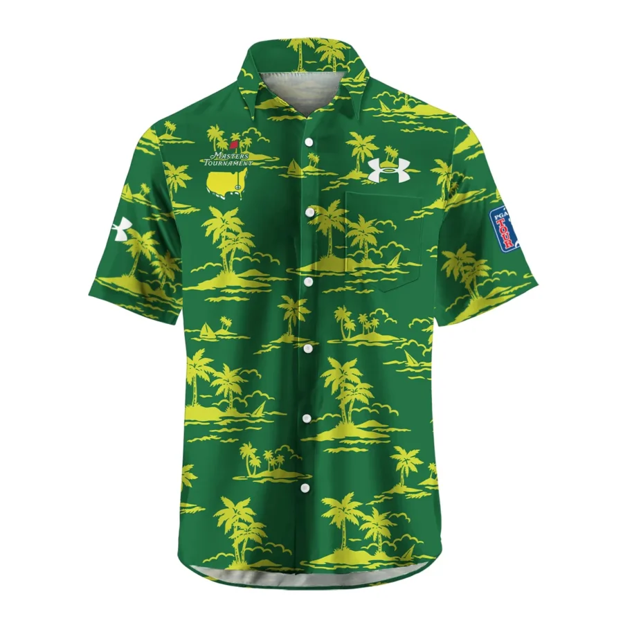 Green Under Armour Masters Tournament Exclusive Logo Hawaiian Shirt Zipper Pockets Ultra Lightweight Shirt HOHW250225A2UAHWP-YG