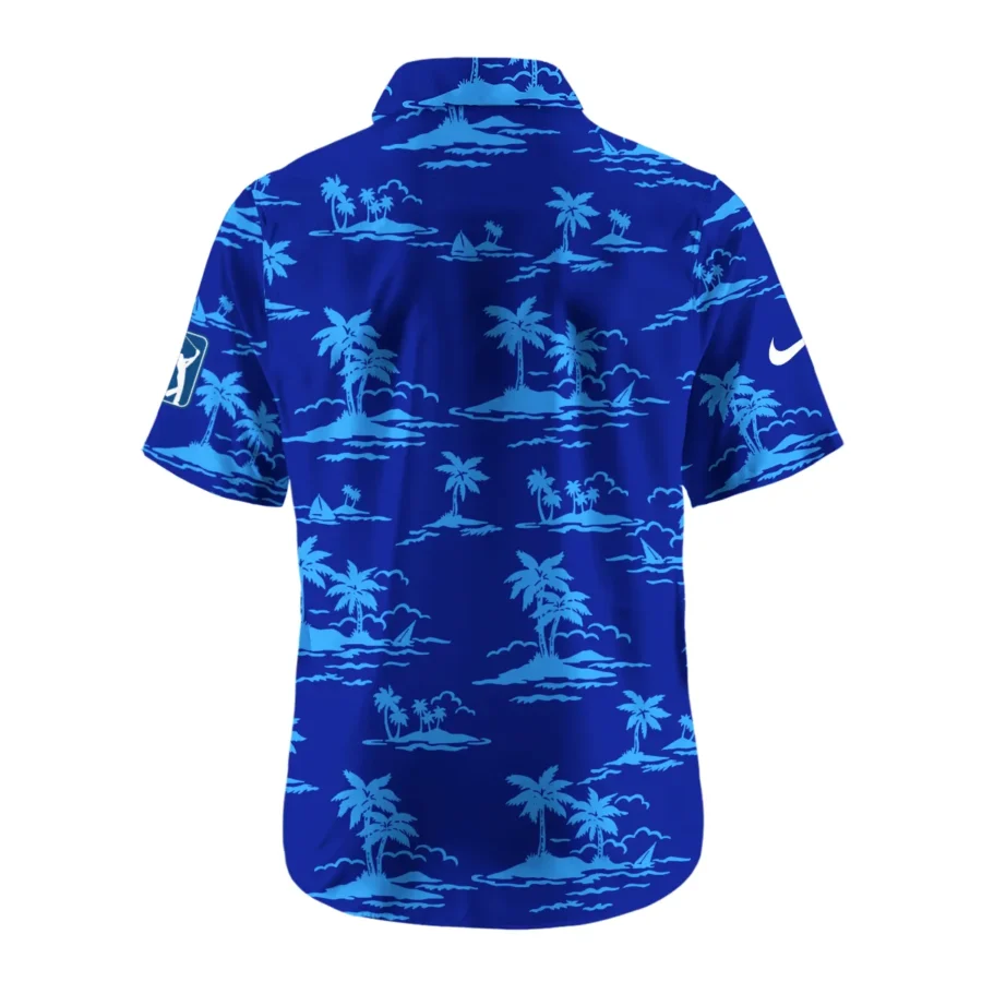 Navy Nike Masters Tournament Exclusive Logo Hawaiian Shirt Zipper Pockets Ultra Lightweight Shirt HOHW250225A2NKHWP-NV