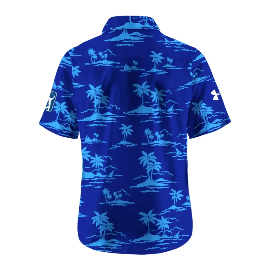 Navy Under Armour Masters Tournament Exclusive Logo Hawaiian Shirt Zipper Pockets Ultra Lightweight Shirt HOHW250225A2UAHWP-NV