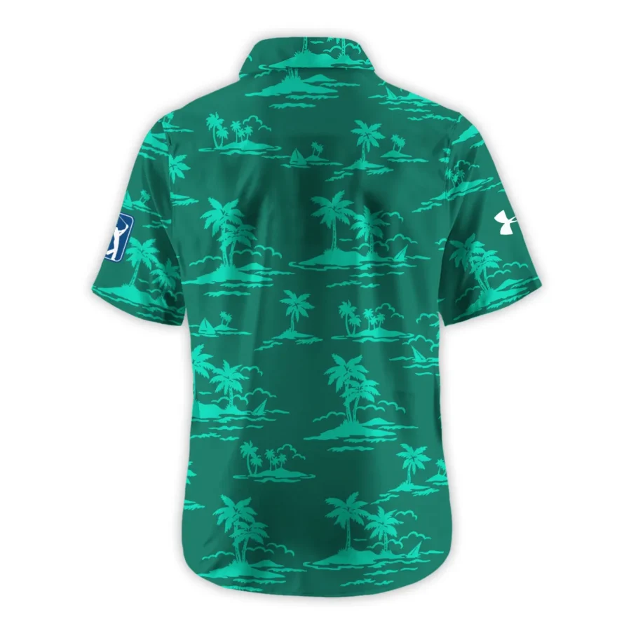Teal Green Under Armour Masters Tournament Exclusive Logo Hawaiian Shirt Zipper Pockets Ultra Lightweight Shirt HOHW250225A2UAHWP-TG