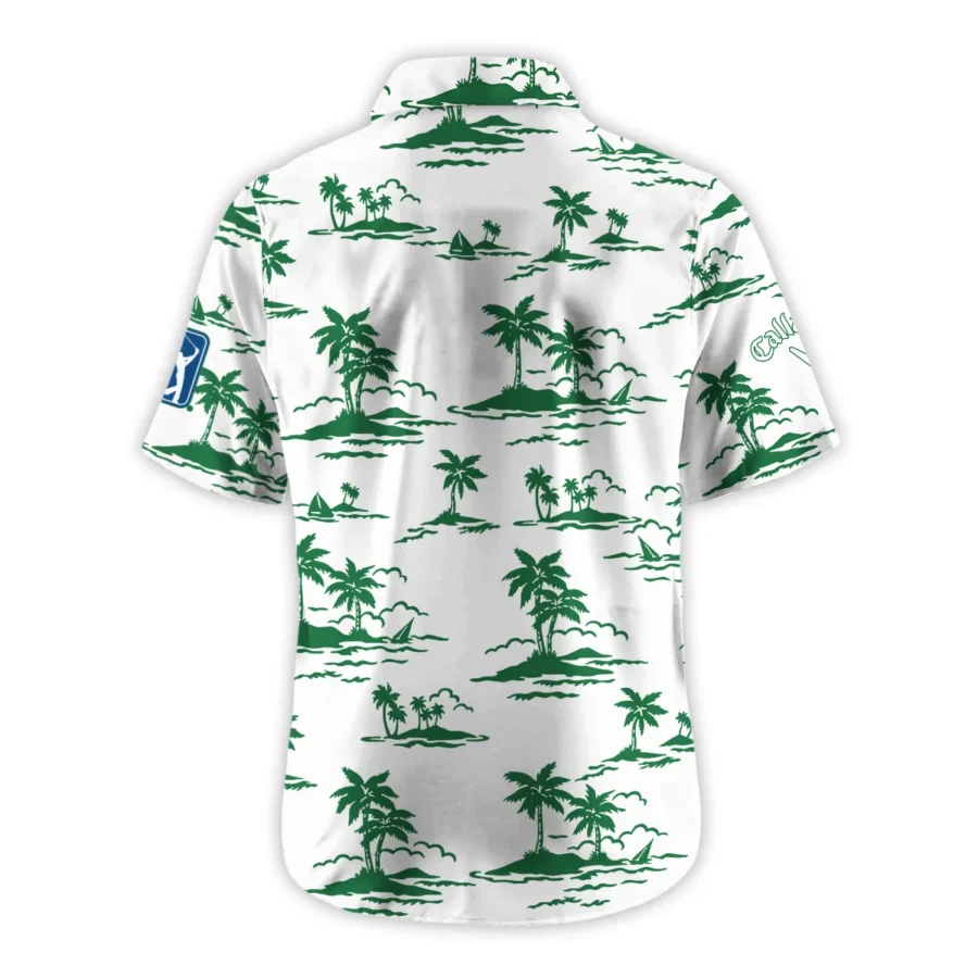 White Callaway Masters Tournament Exclusive Logo Hawaiian Shirt Zipper Pockets Ultra Lightweight Shirt HOHW250225A2CLWHWP-WHI