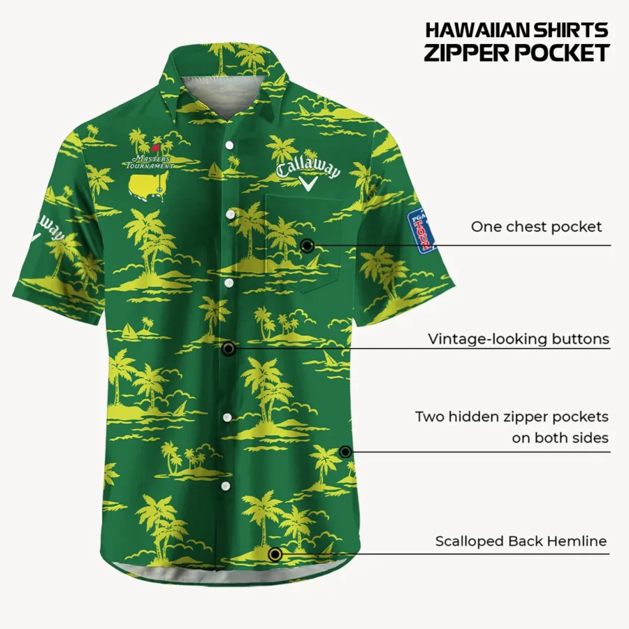 Green Callaway Masters Tournament Exclusive Logo Hawaiian Shirt Zipper Pockets Ultra Lightweight Shirt HOHW250225A2CLWHWP-YG