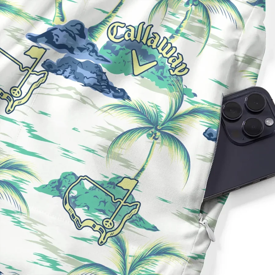 Callaway Masters Tournament Exclusive Logo Hawaiian Shirt Zipper Pockets Ultra Lightweight Shirt HOHW250225A1CLWHWP