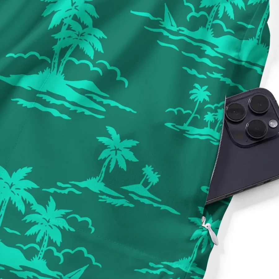 Teal Green Under Armour Masters Tournament Exclusive Logo Hawaiian Shirt Zipper Pockets Ultra Lightweight Shirt HOHW250225A2UAHWP-TG