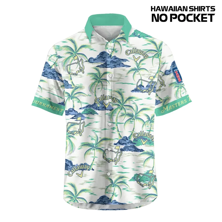 Callaway Masters Tournament Exclusive Logo Hawaiian Shirt Zipper Pockets Ultra Lightweight Shirt HOHW250225A1CLWHWP