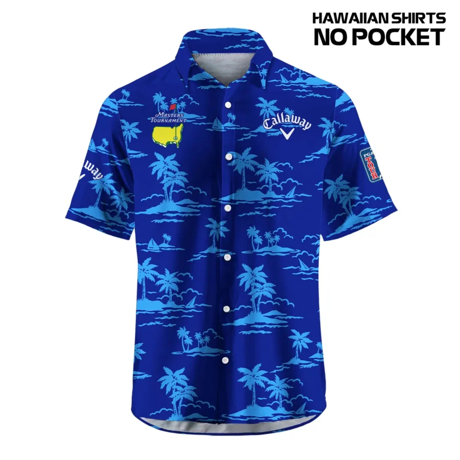 Navy Callaway Masters Tournament Exclusive Logo Hawaiian Shirt Zipper Pockets Ultra Lightweight Shirt HOHW250225A2CLWHWP-NV