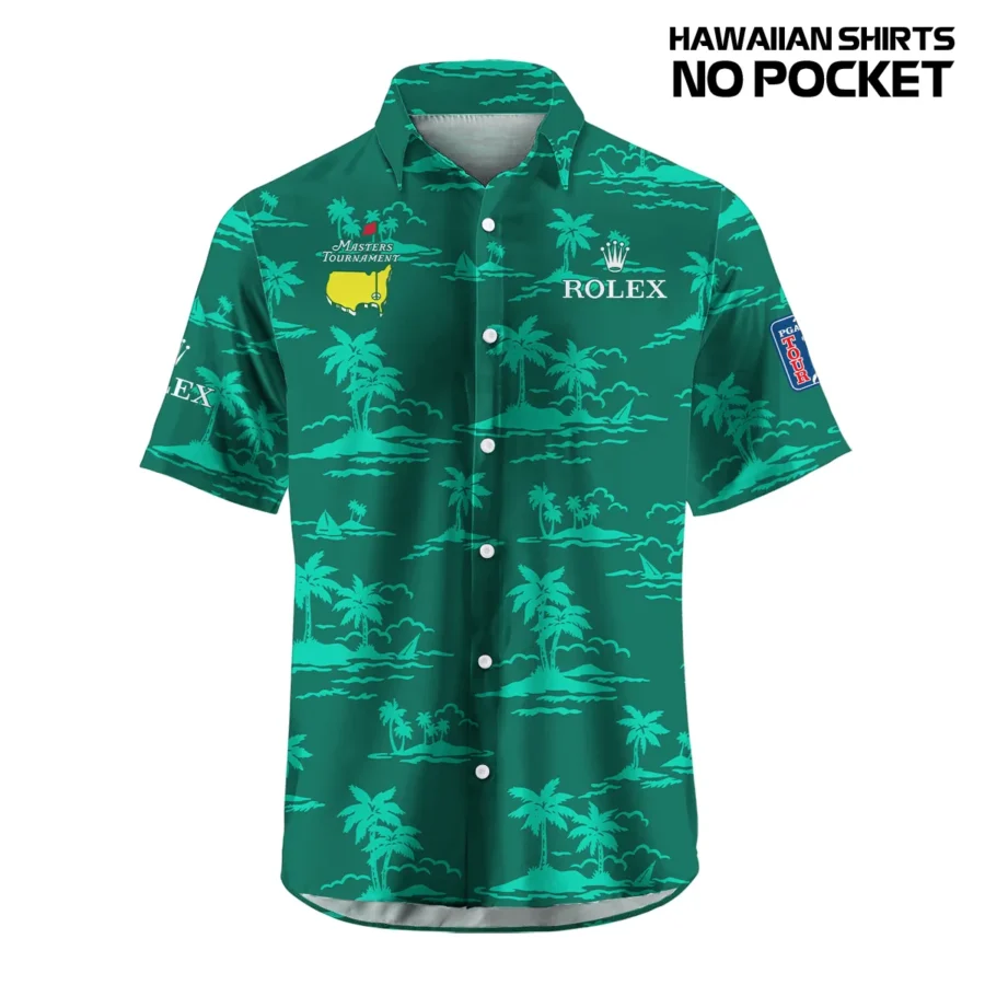 Teal Green Rolex Masters Tournament Exclusive Logo Hawaiian Shirt Zipper Pockets Ultra Lightweight Shirt HOHW250225A2ROXHWP-TG