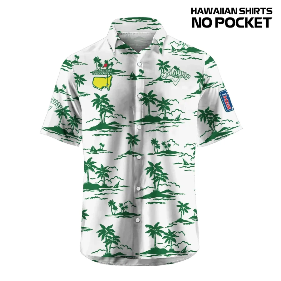 White Callaway Masters Tournament Exclusive Logo Hawaiian Shirt Zipper Pockets Ultra Lightweight Shirt HOHW250225A2CLWHWP-WHI