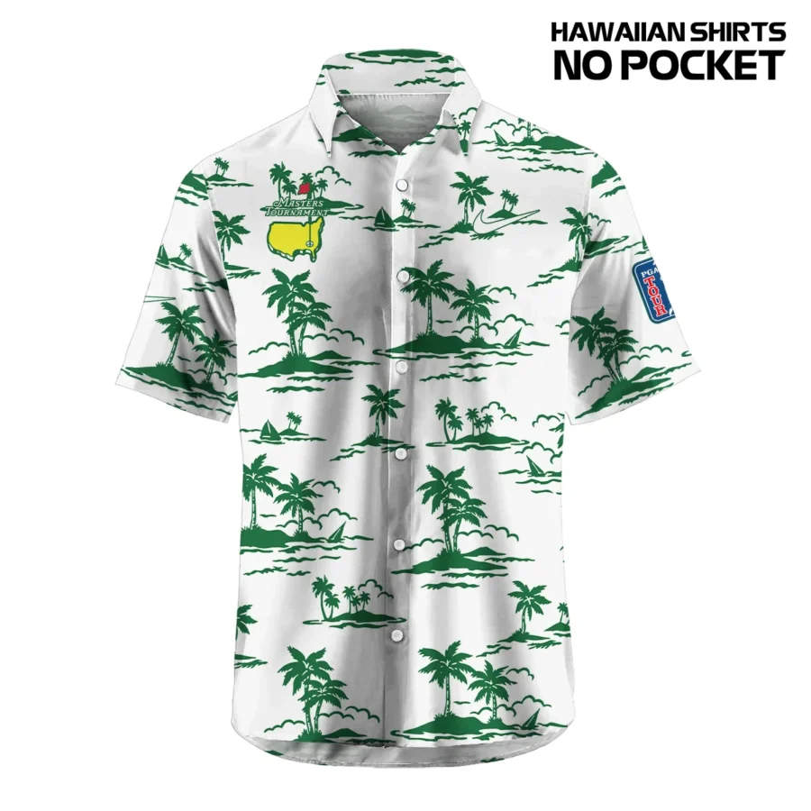 White Nike Masters Tournament Exclusive Logo Hawaiian Shirt Zipper Pockets Ultra Lightweight Shirt HOHW250225A2NKHWP-WHI