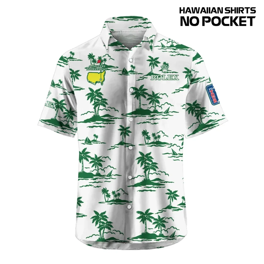 White Rolex Masters Tournament Exclusive Logo Hawaiian Shirt Zipper Pockets Ultra Lightweight Shirt HOHW250225A2ROXHWP-WHI