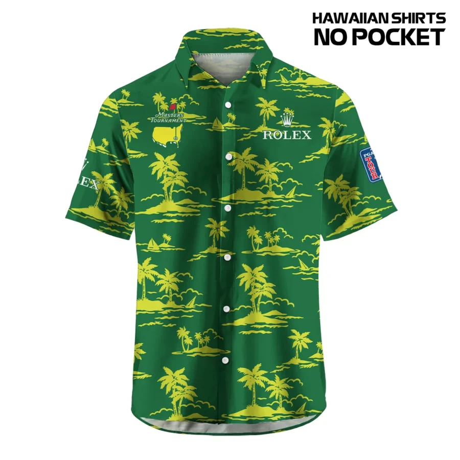 Green Rolex Masters Tournament Exclusive Logo Hawaiian Shirt Zipper Pockets Ultra Lightweight Shirt HOHW250225A2ROXHWP-YG