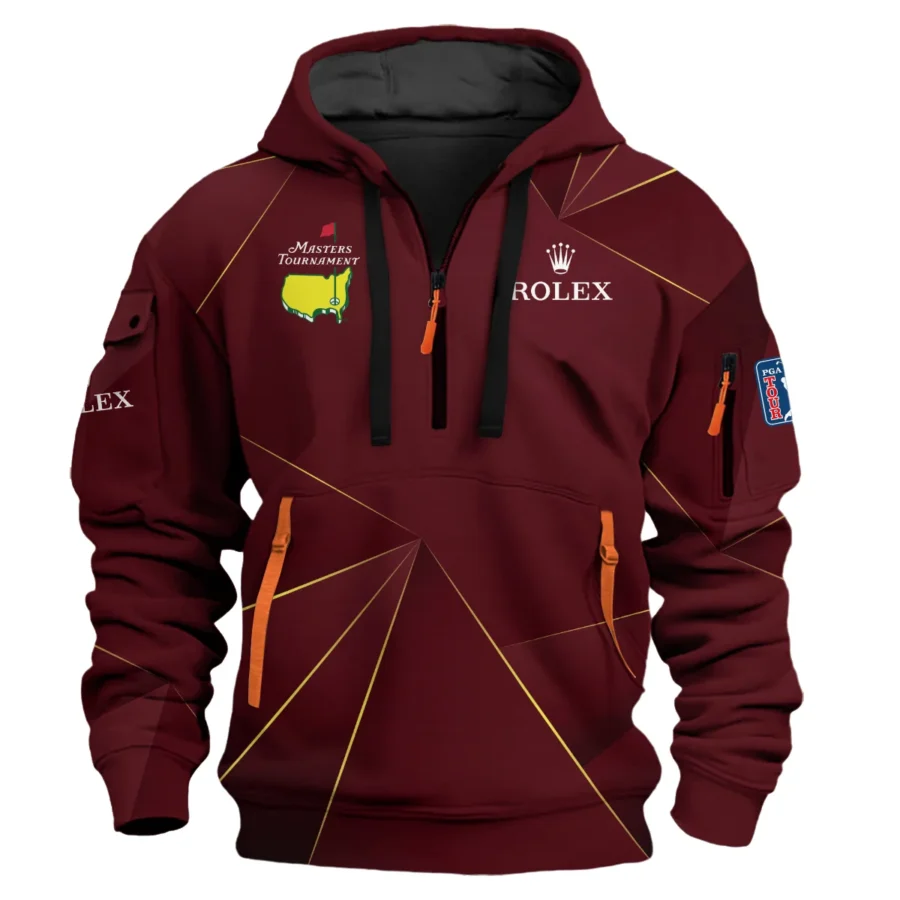 Rolex Masters Tournament Exclusive Logo Hoodie Half Zipper Shirt All Over Prints Gift For Fans HOMT260225A03ROXHDF-Red